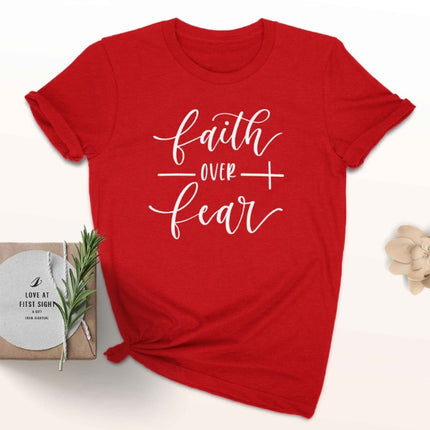Faith Over Fear Christian T-Shirt Religion Clothing For Women Faith Shirt
